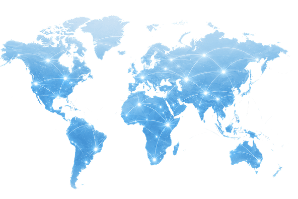 World map of the physician network